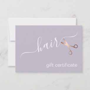 Carte Elégant ciseaux d'or rose moderne coiffeur