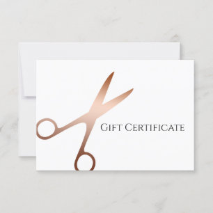Carte Elégant ciseaux d'or rose moderne coiffeur