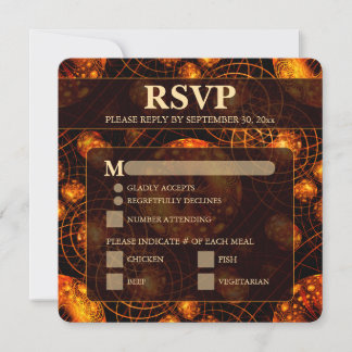 Carte Elegant Classic Modern Gold #901 Wedding RSVP Card