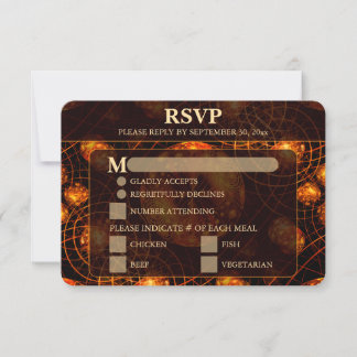 Carte Elegant Classic Modern Gold #901 Wedding RSVP Card
