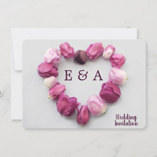 Carte Élégant classique moderne mariage de coeur de fleu