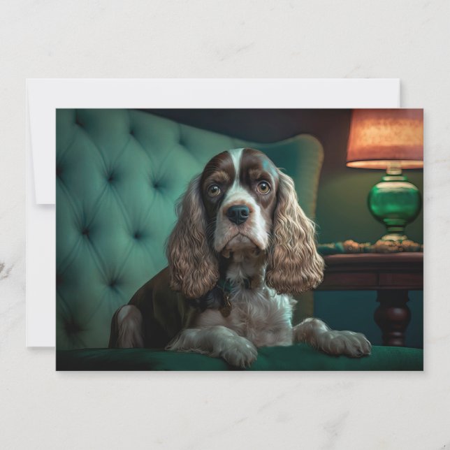 Carte Elégant Cocker Spaniel Classic Portrait Design (Devant)