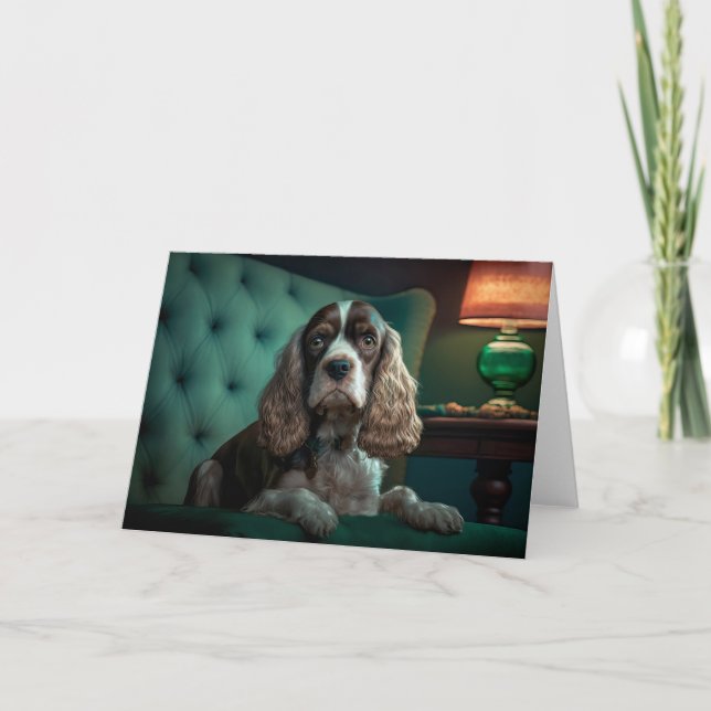 Carte Elégant Cocker Spaniel Classic Portrait Design (Devant)