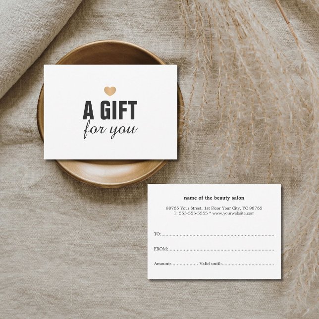 Carte Élégant Coeur Or Propre Faux (Créateur téléchargé)