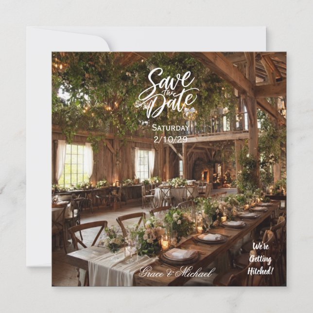 CARTE ELEGANT COUNTRY SAVE DATE CARD (Devant)