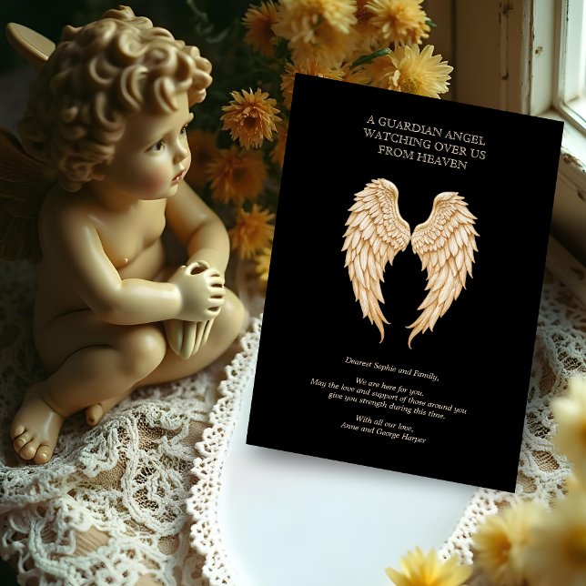 Carte Elegant Cream Delicate Angels Wings Design (Elegant Cream Delicate Angels Wings Design Sympathy Cards.)