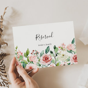 Carte Élégant Dainty Automne Floral Mariage Réservé Sign