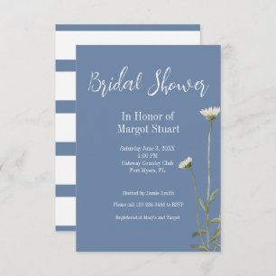 Carte Élégant Daisy Blue Gris Script Gris Gris Gratuit