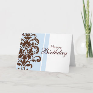Carte Elegant Damask pour Happy Birthday - Customisé