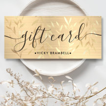 Élégant Delicate Gold Feuille certificat cadeau