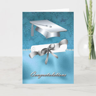 Carte Elégant diplôme Aqua et Silver