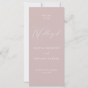 Carte Élégant Dusty Pink Modern Mariage Ceremony Program