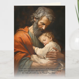 Carte Élégant écriture St. Joseph & Jésus Verse