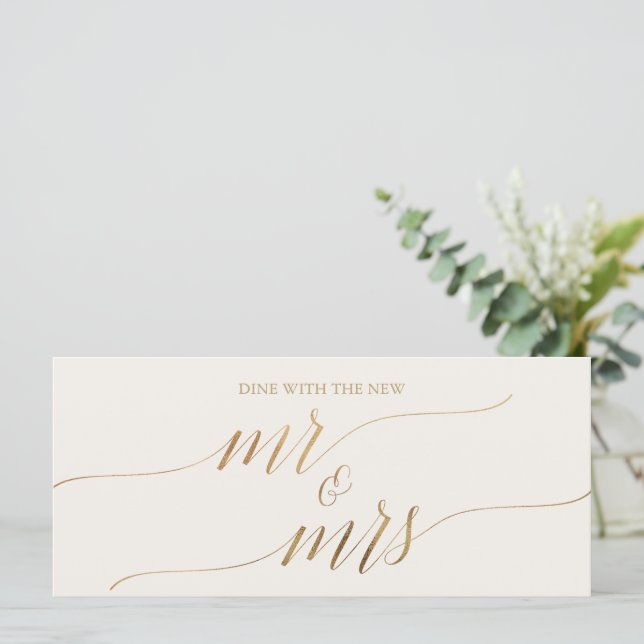 Carte Élégant en-tête de graphique à assise à crèmes dor (Debout devant)