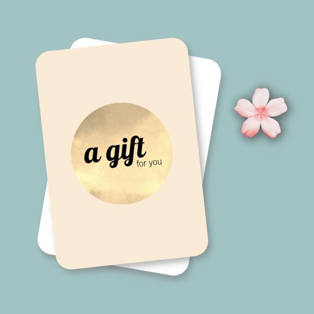 Carte Elégant et moderne blanc Faux Gold Circle (Créateur téléchargé)