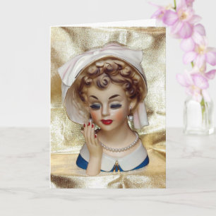 Carte Élégant et sophistiqué Lady Head Vase Pam Fancy