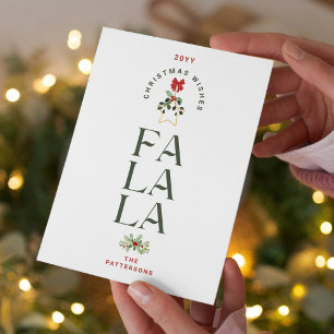 Carte Elégant Fa La La Christmas Photo Personnalisée