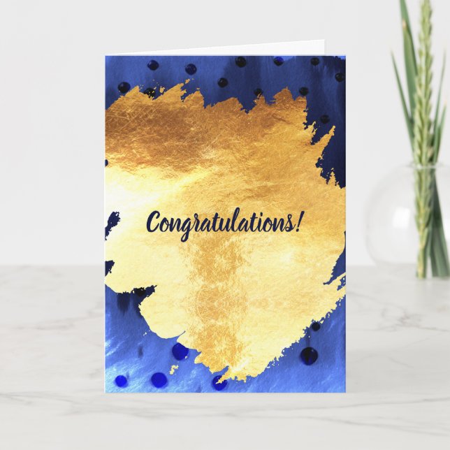 Carte Elégant Faux Gold Watercolor Félicitations (Devant)