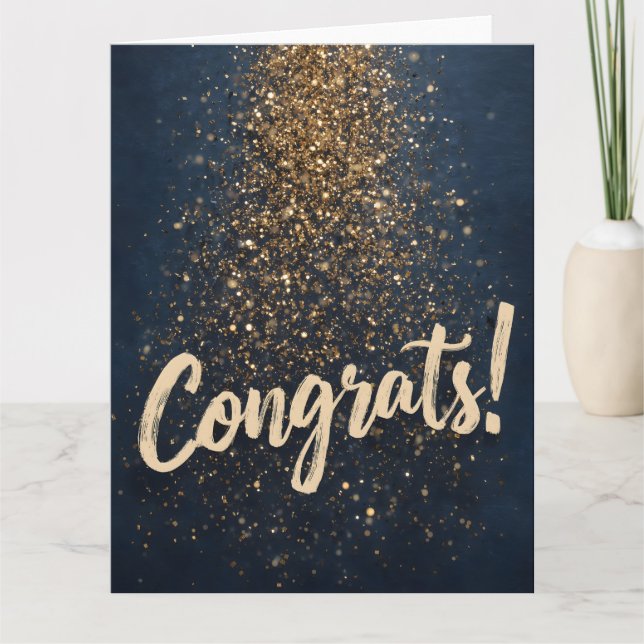 Carte Élégant "Félicitations !" Salutation avec Golden C (Devant)