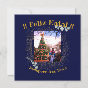 Carte Elégant Feliz Natal e Próspero Ano Portugais