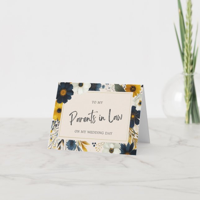 Carte Élégant Fleur sauvage Mes Parents En Droit Mariage (Devant)