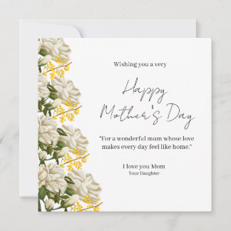 Carte Elegant Floral Happy Mother’s Day Card 