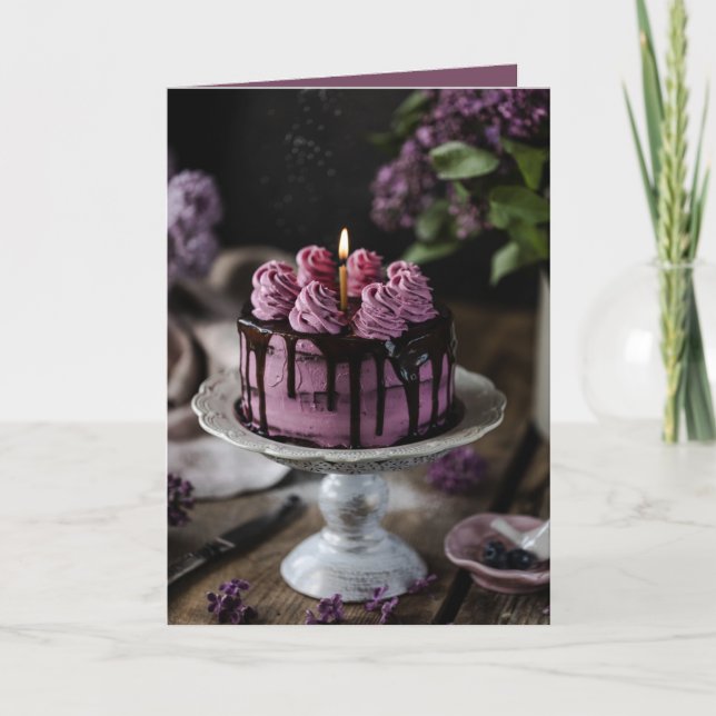 Carte Élégant gâteau d'anniversaire (Devant)