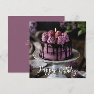Carte Elégant gâteau Lilac voeux d'anniversaire