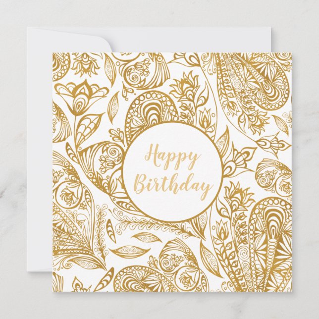 Carte Elégant Gold Joyeux anniversaire (Devant)