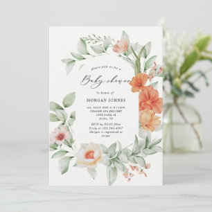 Carte Elégant jardin d'été Baby shower floral