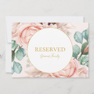 Carte Elégant Jardin Floral Blush   Symbole réservé Past