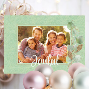 Carte Elégant Joyful Stylish Simple Eucalyptus Noël