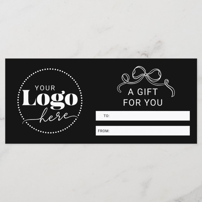 Carte Élégant logo de marque Certificat cadeau d'affaire (Devant)