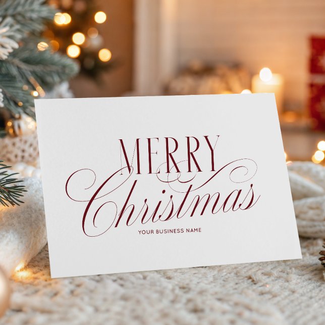 Carte Élégant logo de Noël rouge écriture manuscrite pou (Créateur téléchargé)