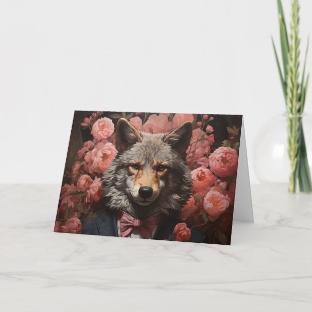 Carte Élégant loup (Devant)
