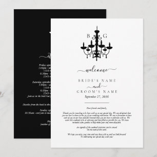 Carte Élégant lustre noir blanc Mariage Itinéraire
