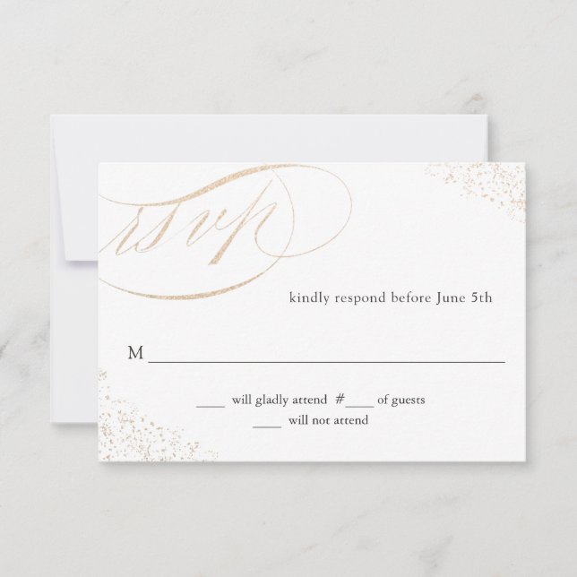 Carte Élégant mariage avec écriture calligraphique et ta (Devant)