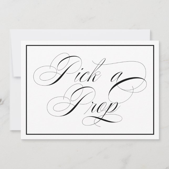 Carte Élégant Mariage Choisir Un Panneau Prop (Devant)