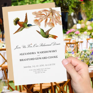 Carte Elégant Mariage Colibri Blush Pink Lily