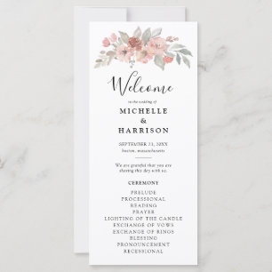 Carte Élégant Mariage d'aquarelle rose pâle