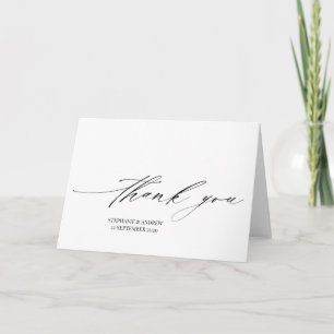 Carte Élégant Mariage de calligraphie Fiançailles Merci