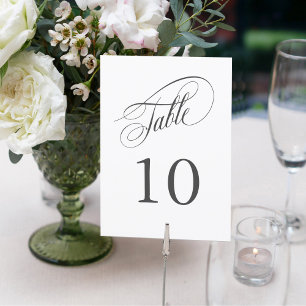 Carte Élégant Mariage de calligraphie Numéros de tableau