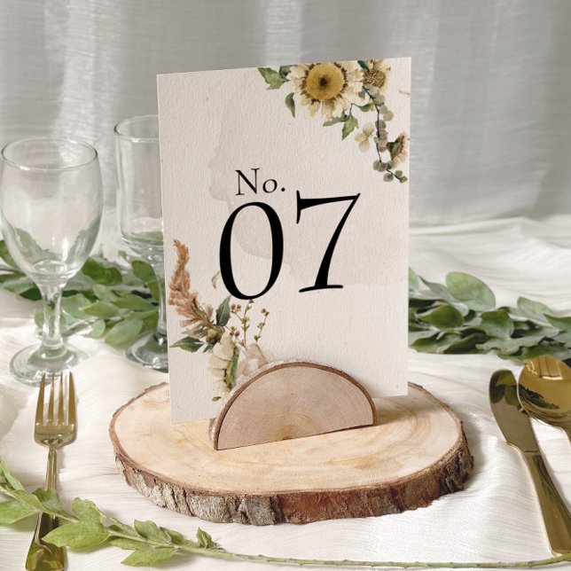 Carte Élégant Mariage de couronne de fleurs séchées Numé (Créateur téléchargé)