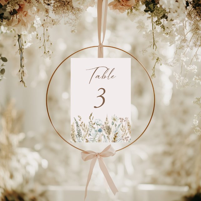 Carte Elégant Mariage de feuillage aquarelle Numéro de t (Elegant Watercolor Foliage Wedding Table Number)