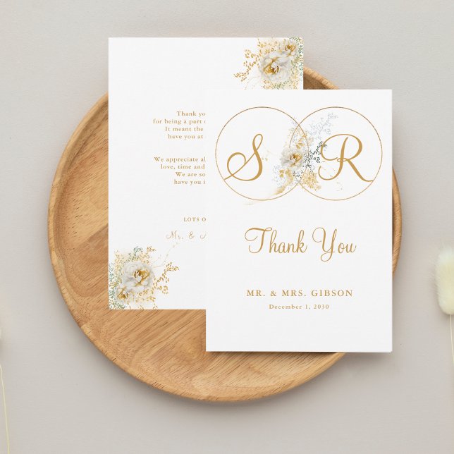 Carte Élégant Mariage de Monogramme Or (Créateur téléchargé)