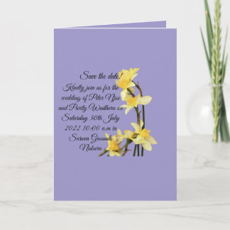 Carte Elégant mariage jonquille jaune Enregistrer la car