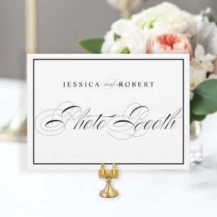 Carte Élégant Mariage Photo Booth Signal noir Bordure
