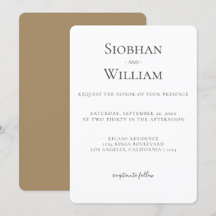Carte Élégant Mariage simple