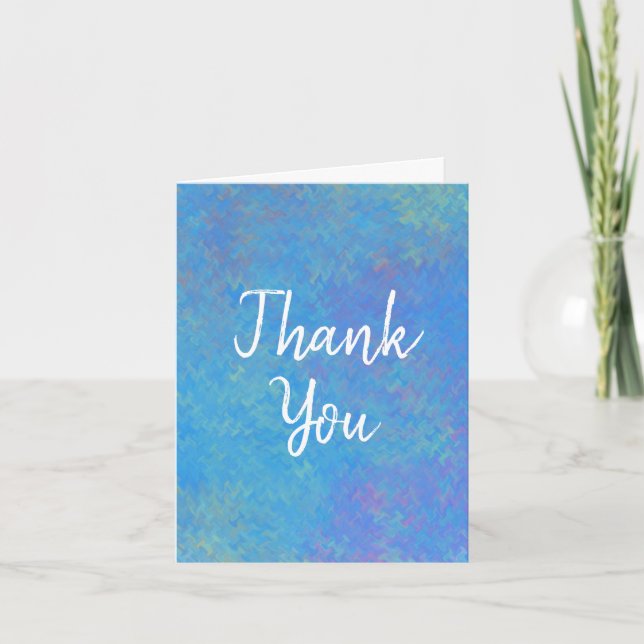 Carte Élégant Merci de marbrage bleu (Devant)
