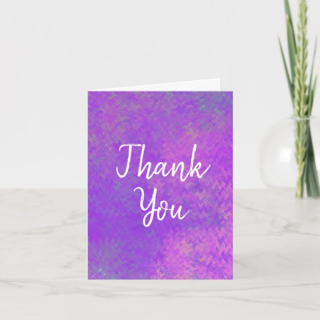 Carte Élégant Merci de marbrage violet (Devant)